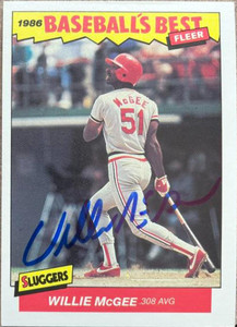 Willie McGee Autographed 1986 Fleer Baseball's Best Sluggers vs. Pitchers #22