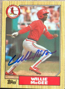 Willie McGee Autographed 1987 Topps Tiffany #440 St. Louis Cardinals Card 