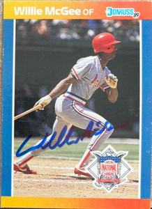 Willie McGee Autographed 1989 Donruss All-Stars #51