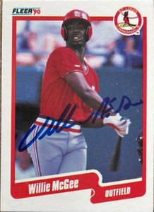 Willie McGee Autographed 1990 Fleer #253