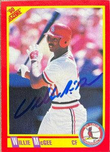 Willie McGee Autographed 1990 Score #374