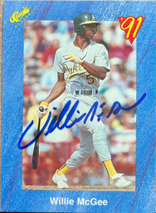 Willie McGee Autographed 1991 Classic I #T74