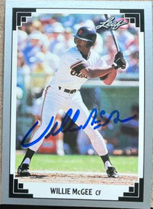 Willie McGee Autographed 1991 Leaf #360