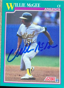 Willie McGee Autographed 1991 Score #597