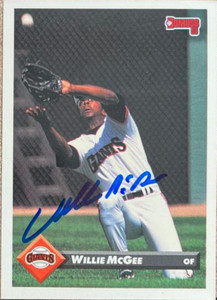 Willie McGee Autographed 1993 Donruss #355