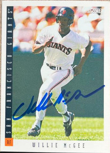 Willie McGee Autographed 1993 Score #93
