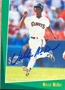 Willie McGee Autographed 1993 Score Select #119