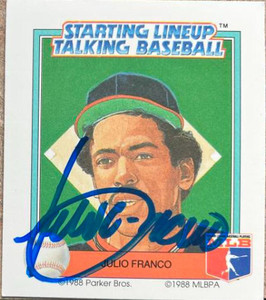 Julio Franco Autographed 1988 Parker Bros. Starting Lineup Talking Baseball #16 Julio Franco Autographed 1988 Parker Bros. Starting Lineup Talking Baseball #16