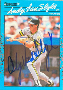 SOLD 150598 Andy Van Slyke Autographed 1990 Donruss Best of the NL #119