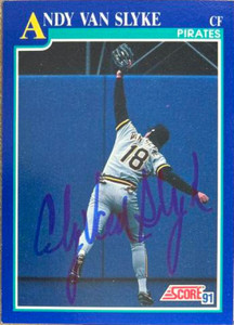 Andy Van Slyke Autographed 1991 Score #475