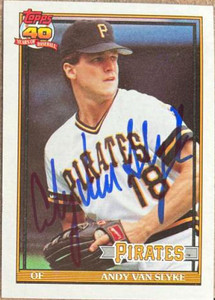 Andy Van Slyke Autographed 1991 Topps #425