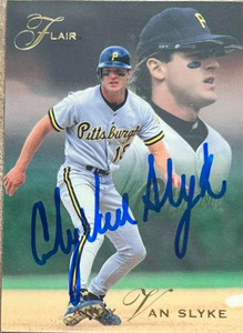 SOLD 150647 Andy Van Slyke Autographed 1993 Flair #117