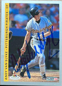 Andy Van Slyke Autographed 1993 Fleer Fruit of the Loom #62 Andy Van Slyke Autographed 1993 Fleer Fruit of the Loom #62