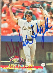 Andy Van Slyke Autographed 1993 Stadium Club #294 Andy Van Slyke Autographed 1993 Stadium Club #294