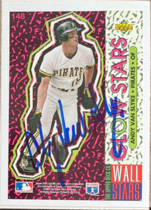 Andy Van Slyke Autographed 1993 Upper Deck Fun Pack #148 Andy Van Slyke Autographed 1993 Upper Deck Fun Pack #148