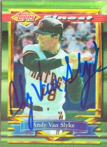 Andy Van Slyke Autographed 1994 Topps Finest #408 Andy Van Slyke Autographed 1994 Topps Finest #408