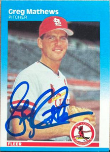 Greg Mathews Autographed 1987 Fleer #303
