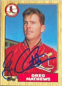 Greg Mathews Autographed 1987 Topps Tiffany #567