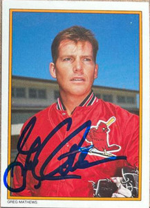 Greg Mathews Autographed 1987 Topps - 1987 All-Star Set Collector's Edition (Glossy Send-Ins) #60 Greg Mathews Autographed 1987 Topps - 1987 All-Star Set Collector's Edition (Glossy Send-Ins) #60