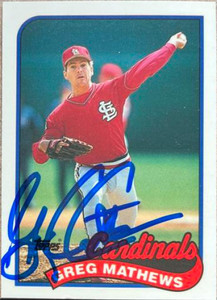 Greg Mathews Autographed 1989 Topps Tifffany #97
