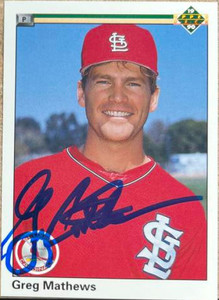 Greg Mathews Autographed 1990 Upper Deck #678