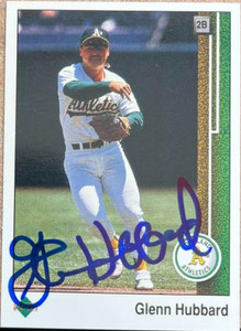 SOLD 150899 Glenn Hubbard Autographed 1989 Upper Deck #395