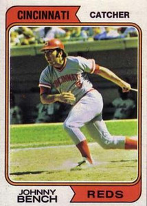 1974 Topps #10 Johnny Bench VG Cincinnati Reds 