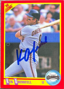 Ken Oberkfell Autographed 1990 Score #422