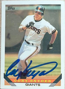 Cory Snyder Autographed 1993 Topps #254
