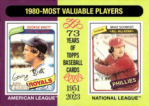 2024 Topps Heritage #195 George Brett/Mike Schmidt NM-MT Kansas City Royals/Philadelphia Phillies 