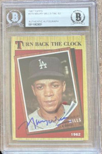 Maury Wills Autographed 1987 Topps #315 Beckett Authenticated 