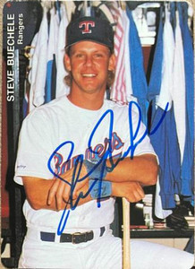 Steve Buechele Autographed 1991 Mother's Cookies Texas Rangers #5