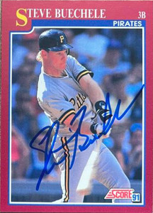 Steve Buechele Autographed 1991 Score Rookie & Traded #77T