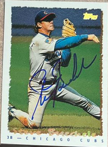 Steve Buechele Autographed 1995 Topps Cyberstats #163