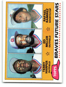 1981 Topps #192 Terry Harper/Ed Miller/Rafael Ramirez Braves Rookies VG RC Rookie Atlanta Braves 1981 Topps #192 Terry Harper/Ed Miller/Rafael Ramirez Braves Rookies VG RC Rookie Atlanta Braves