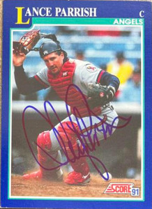 Lance Parrish Autographed 1991 Score #37 California Angels Card