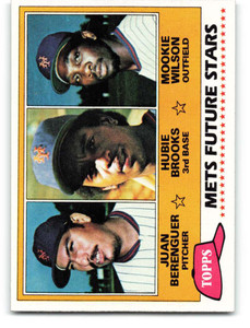 1981 Topps #259 Juan Berenguer/Hubie Brooks/Mookie Wilson Mets Rookies VG RC Rookie New York Mets 