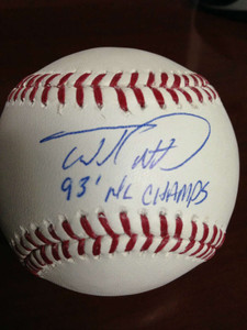 Todd Pratt Autographed ROMLB Baseball 1993 NL Champs Todd Pratt Autographed ROMLB Baseball 1993 NL Champs