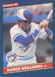 Rance Mulliniks - Blue Jays #87 Donruss 1989 Baseball Trading Card