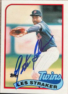 Les Straker Autographed 1989 Topps Tiffany #101