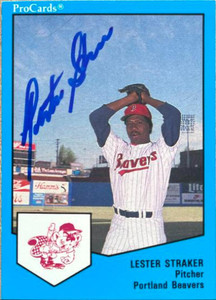 Les Straker Autographed 1989 ProCards Triple A #219