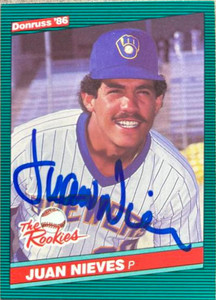 SOLD 152159 Juan Nieves Autographed 1986 Donruss The Rookies #12