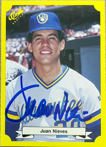 Juan Nieves Autographed 1987 Classic Update Yellow Green Backs #136