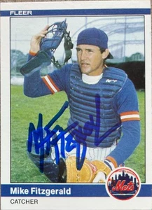 Mike Fitzgerald Autographed 1984 Fleer Update #U-37 New York Mets Card
