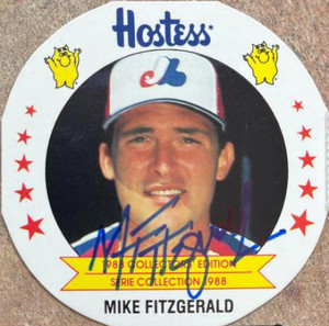 Mike Fitzgerald Autographed 1988 Hostess Potato Chips Discs #6 