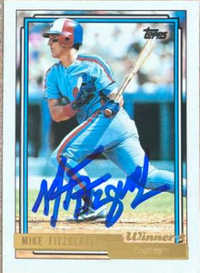 Mike Fitzgerald Autographed 1992 Topps Gold Winner #761