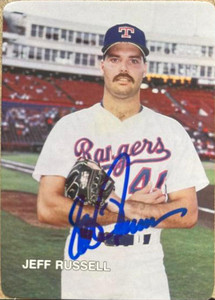 Jeff Russell Autographed 1987 Mother's Cookies Texas Rangers #26