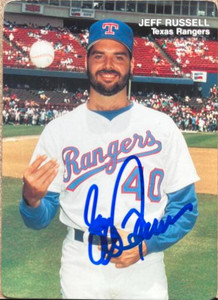 Jeff Russell Autographed 1989 Mother's Cookies Texas Rangers #6