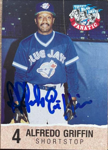 SOLD 152427 Alfredo Griffin Autographed 1992 Toronto Blue Jays Fire Safety #NNO 