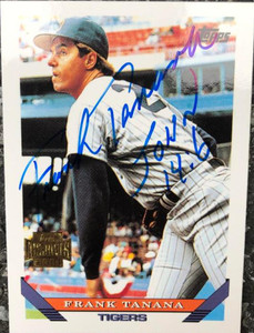 Signed Frank Tanana Baseball - Card 1992 Topps Stadium Club #416